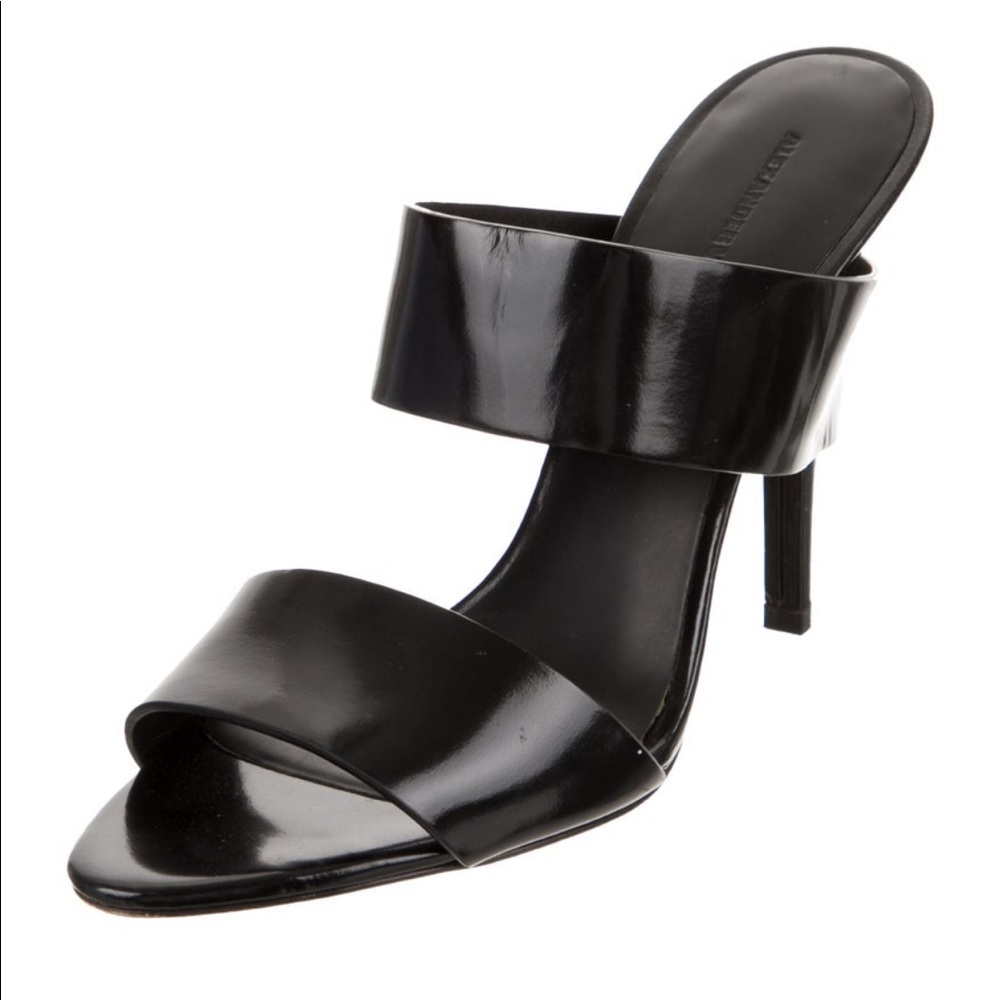 EUC Alexander Wang Black Patent Leather Sandals Size 38
